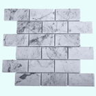 White Carrera Marble 2x4 Beveled Brick