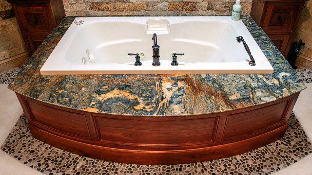 Blue Fire Granite Hot Tub Surround