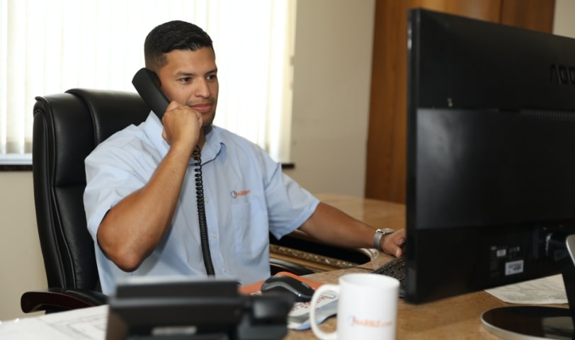 marble sales respresentative on a call